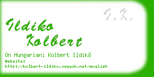 ildiko kolbert business card